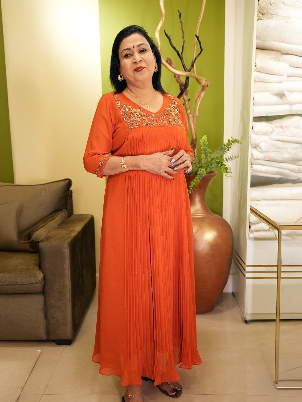 PATTERN-ORANGE-02.jpg Kurti - Image 1