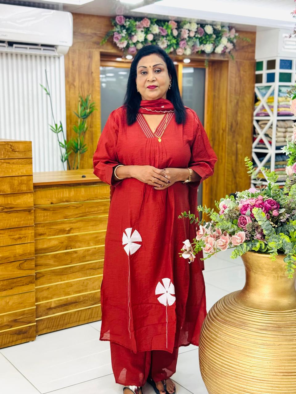WhatsApp Image 2026-03-17 at 1.50.35 PM (2) Malai Chanderi 3-Piece Suit - Image 1