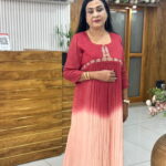 Double-Dyed Georgette Long Dress