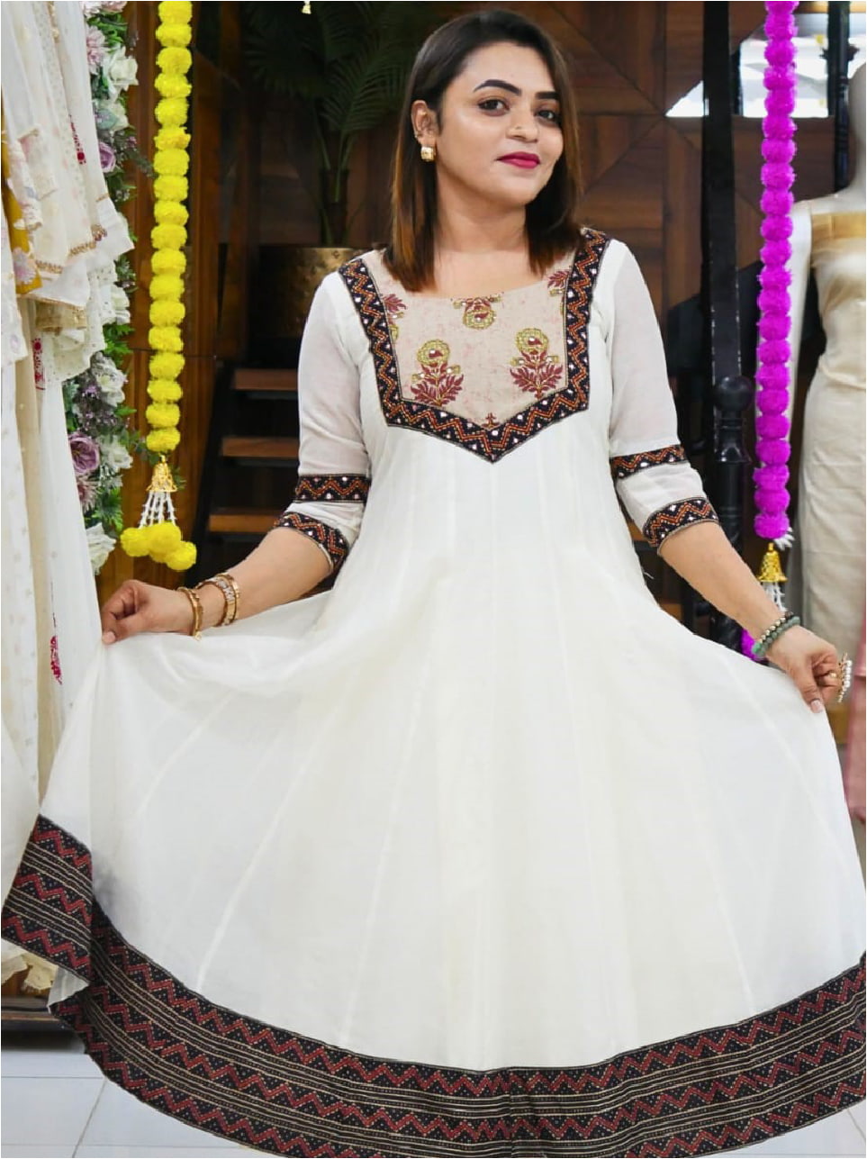 NEW (5) Mal Chanderi 16 Panel Kurti - Image 1