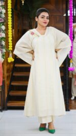 Chanderi Golden Weave Kaftan Set - Image 2