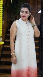 Double Dyed Banarasi Sleeveless Frock - Image 2