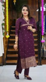 Designer Crispy Banarasi Weave 2-Piece Suit - Image 4