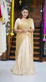 Chanderi Banarasi Weave Dhavani Suit Material - Image 5