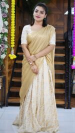Chanderi Banarasi Weave Dhavani Suit Material - Image 4