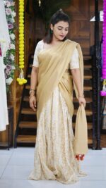 Chanderi Banarasi Weave Dhavani Suit Material - Image 3