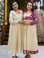 Chanderi and Tissue Combination Long Dress
