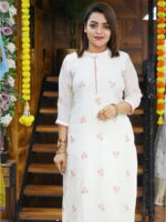Pure Chanderi Slitted Long Top
