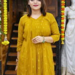 Crushed Chanderi Pleated Long Dress