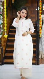 Pure Chanderi Slitted Long Top - Image 2