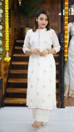 Pure Chanderi Slitted Long Top - Image 5