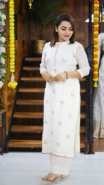 Pure Chanderi Slitted Long Top - Image 4