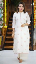 Pure Chanderi Slitted Long Top - Image 3