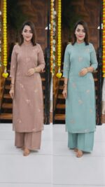 Pure Chanderi Slitted Long Top - Image 7