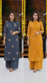 Pure Chanderi Slitted Long Top - Image 6