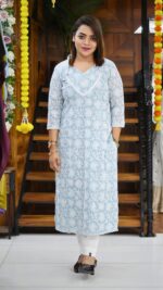 Crushed Chanderi Kanta Work Co-ord Set - Image 2