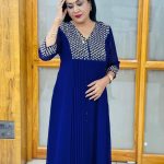 Georgette Pleated Long Dress