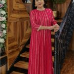 Georgette Gold Stripe Long Tunic Top