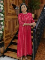 Georgette Gold Stripe Long Tunic Top
